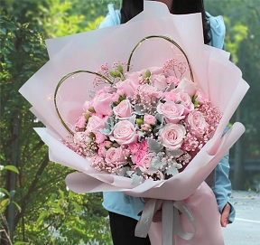 Jumbo Gigantic huge pink roses bouquet 3-4 feet