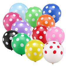 12 polka dot air balloons