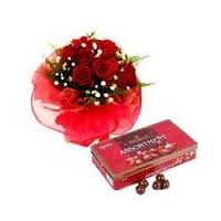 20 red roses bouquet with Vouchelle chocolates