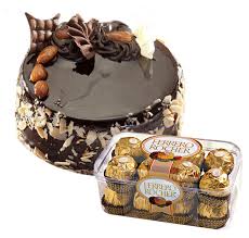 16 ferrero rocher with 1/2 kg cake