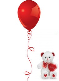 1 red Air Blown balloon 6 inches Teddy