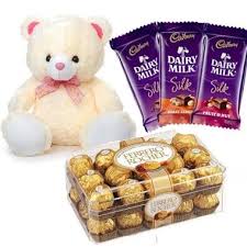 16 ferrero rocher with teddy and 3 silk chocolates