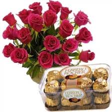 20 red roses 16 ferrero rocher box