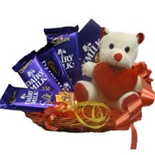 5 Cadburys Silk with Teddy in same basket