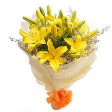 yellow lilies bouquet