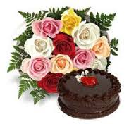 1/2 kg cake with 10 flowers