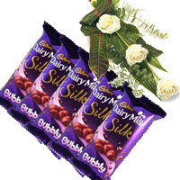 3 roses 5 silk bubbly chocolate