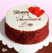 1 Kg round Butterscotch cake with ICING HAPPY VALENTINES DAY
